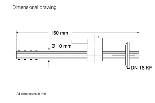 Test leak in pin type casing and VCO-coupling 0,5 - 1E-7 mbal/s