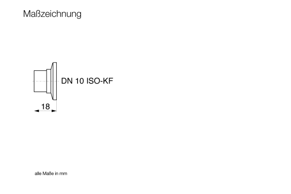 Connection flange for "micro" valves - DN 10 ISO-KF